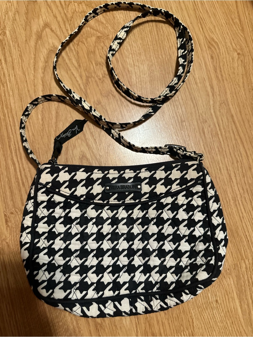 Vera Bradley Black & White Houndstooth Quilted Crossbody